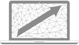 Zukunftssichere Technologien Laptop Icon Pfeil positiv