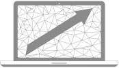 Zukunftssichere Technologien Laptop Icon Pfeil positiv